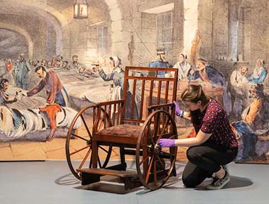 Nightingale's wheelchair on display at the Florence Nightingale Museum