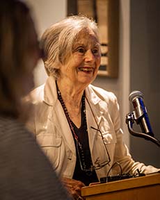 Lynn McDonald speaking at the Nurses Day event